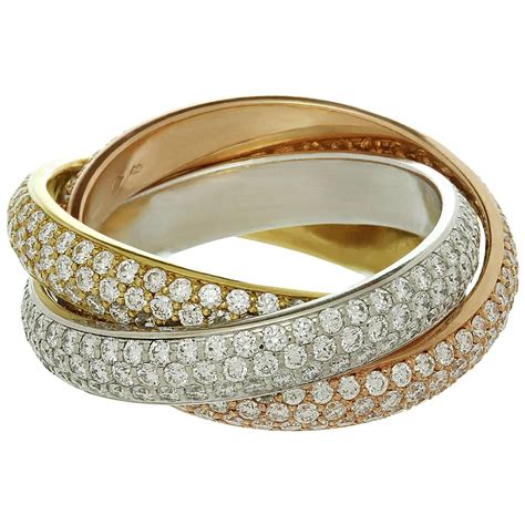 cartier gold ring band|cartier ring with diamond band.